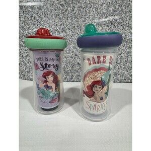 Disney Princesses Kids Insulated Sippy Cups (2ea) Dishwasher Safe 9 Oz